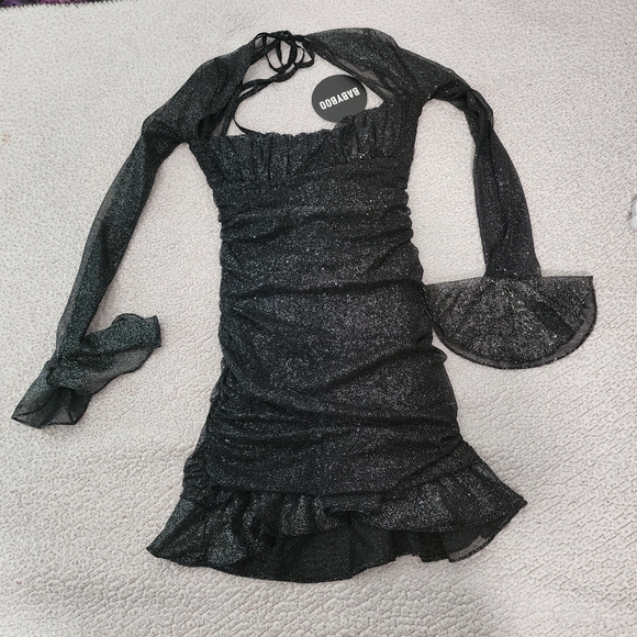 Baby Boo NWT Beautiful Sparkling Shrug Sleeve Dress - Picture 15 of 15